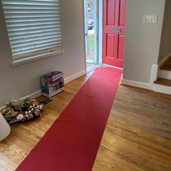 1st Class Moving and Storage - They "roll out the red carpet". Jk. Floor protection.