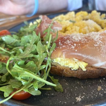 Felina Steak - Brunch menu item eggs, chives, prosciutto with Arugula salat - Italian Near Me - Jersey City, New Jersey Felina Steak - Brunch menu item eggs, chives, prosciutto with Arugula salat - Italian Near Me - Jersey City, New Jersey