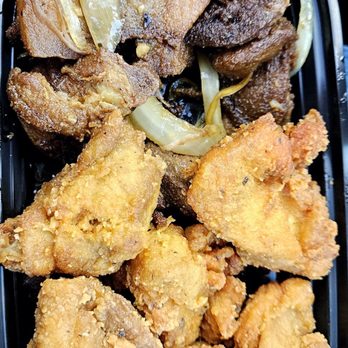 Mofongo Restaurant - Carne frita and some chicharones de pollo. - Puerto Rican Near Me - Windham, Connecticut Mofongo Restaurant - Carne frita and some chicharones de pollo. - Puerto Rican Near Me - Windham, Connecticut