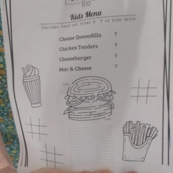 Upscale Rio - The children's menu, looks hardy, it doubles as a coloring/puzzles paper, to challenge them until the food arrives. - Burgers Near Me - Rio Rancho, New Mexico