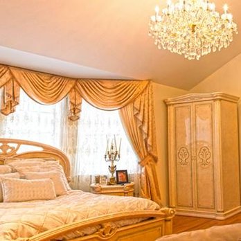 Glamour Decorating - Custom made traditional draperies fit for a princess! Master bedroom Morristown, NJ 07960 - Shades & Blinds Near Me - Short Hills, New Jersey Glamour Decorating - Custom made traditional draperies fit for a princess! Master bedroom Morristown, NJ 07960 - Shades & Blinds Near Me - Short Hills, New Jersey