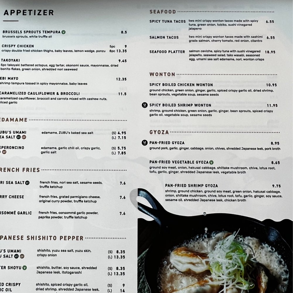 ZUBU - Appy menu - Ramen Near Me - Burnaby, British Columbia ZUBU - Appy menu - Ramen Near Me - Burnaby, British Columbia