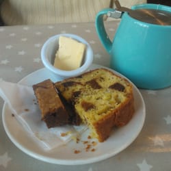 The Wolfhouse - Goat's cheese, pistachio and prune cake plus salted caramel slice.