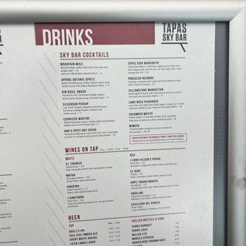 Tapas Sky Bar - The menu - Tapas Bars Near Me - Denver, Colorado