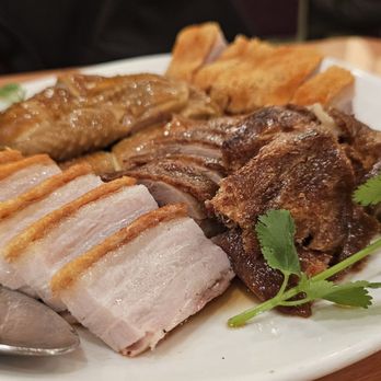 Big Skyy Bistro - Three Item BBQ Combination Platter  - Crispy Pork - Roasted Duck - Soy Sauce Chicken - Seafood Near Me - Riverside, California