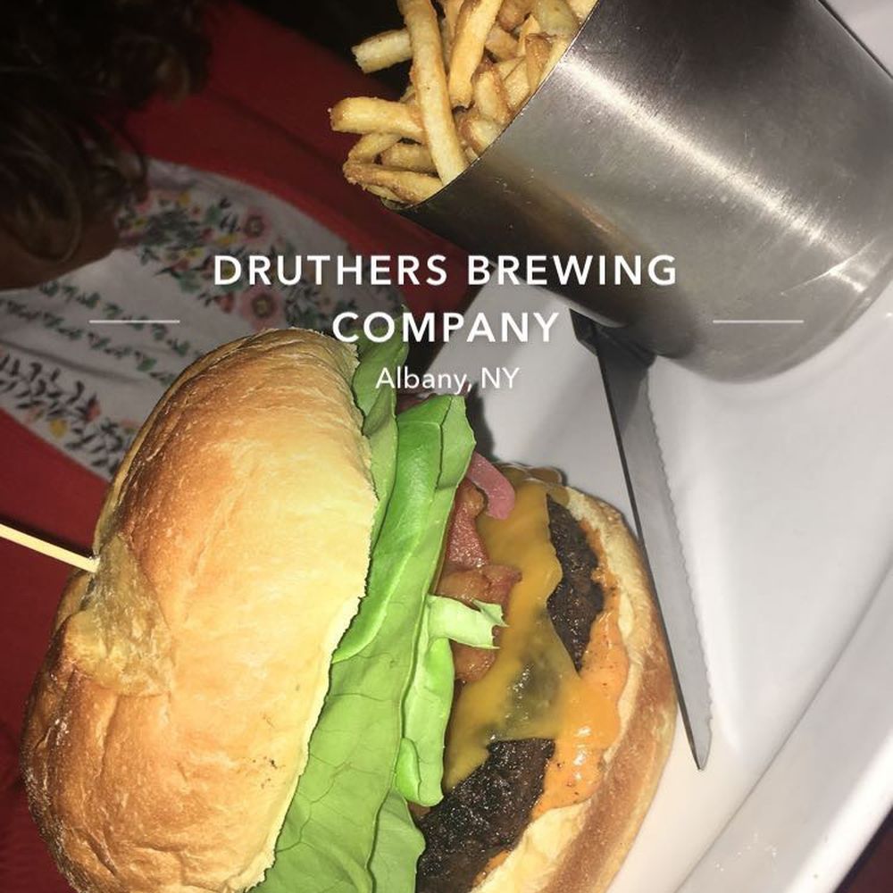 Druthers Brewing Company - Cheeseburger w/fries - Burgers Near Me - Albany, New York Druthers Brewing Company - Cheeseburger w/fries - Burgers Near Me - Albany, New York