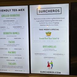 Surcheros Fresh Mex - Menu board