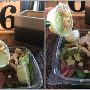 Panera Bread - Asked for an extra dressing with my salad. One was full. The second container had four to five drops of dressing. - Sandwiches Near Me - Chester, Virginia Panera Bread - Asked for an extra dressing with my salad. One was full. The second container had four to five drops of dressing. - Sandwiches Near Me - Chester, Virginia