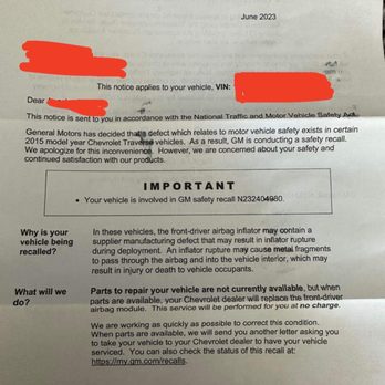 AutoNation Chevrolet Gulf Freeway - Recall notice received via mail - Car Dealers Near Me - Houston, Texas AutoNation Chevrolet Gulf Freeway - Recall notice received via mail - Car Dealers Near Me - Houston, Texas