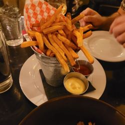 Stone Creek Bistro - Duck fat fries with garlic aioli and ketchup