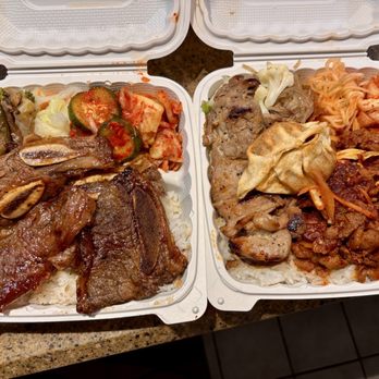 2 Moms Kitchen - Yummy kalbi plate and chicken/spicy pork combo - Korean Near Me - Wahiawa, Hawaii