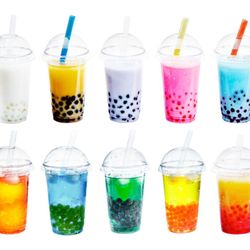 Boba Smoothie and Food