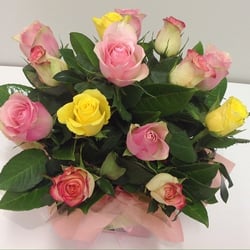 Pretty Petals - Pretty mix roses arrangement. place the order by friday 12-2 to recieve up to 20% off.  Call the girls now on 82727778.