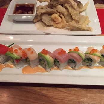 Goro + Gun - Rainbow row and mushroom tempura - Japanese Near Me - Calgary, Alberta Goro + Gun - Rainbow row and mushroom tempura - Japanese Near Me - Calgary, Alberta
