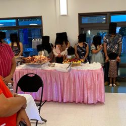 Jem Star Catering - Table with Lechon (bought separately) and fruits