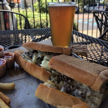 Po Boy Express - NY Cheese Steak Poboy (Provolone, steak, jalapeños, and mayo) and Tin Roof's seasonal IPA - Seafood Near Me - Baton Rouge, Louisiana Po Boy Express - NY Cheese Steak Poboy (Provolone, steak, jalapeños, and mayo) and Tin Roof's seasonal IPA - Seafood Near Me - Baton Rouge, Louisiana