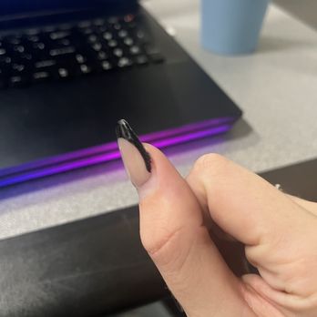 Amy's Nail Spa - the french tip being dragged too far - Nail Salons Near Me - Winter Park, Florida