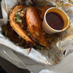 Queso birria tacos weren't bad at all but I only ate one as I wasn't expecting them to be spicy.