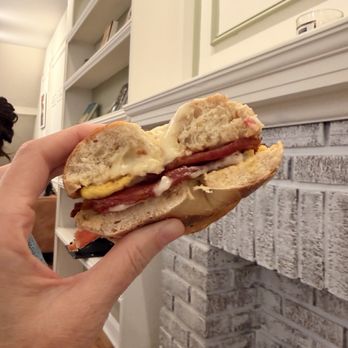 Sister Roberts Cafe - Bacon egg & cheese on a plain bagel - Coffee & Tea Near Me - Philadelphia, Pennsylvania Sister Roberts Cafe - Bacon egg & cheese on a plain bagel - Coffee & Tea Near Me - Philadelphia, Pennsylvania