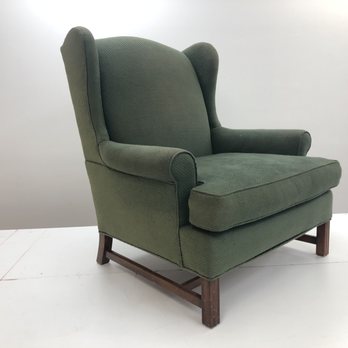 Ya We Do That - wide wingback grey before - Furniture Reupholstery Near Me