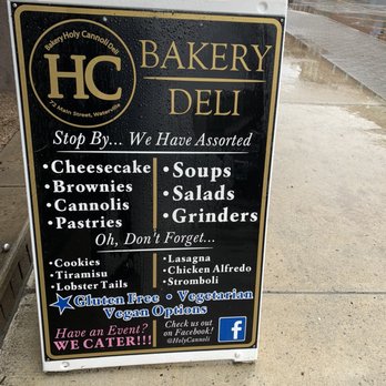 Holy Cannoli - Sidewalk sign - Desserts Near Me - Waterville, Maine