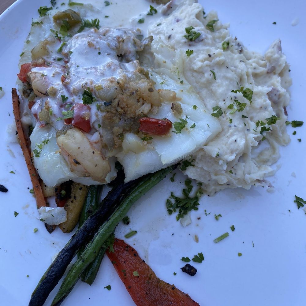 Lobster, shrimp and crab stuffed cod Lobster, shrimp and crab stuffed cod