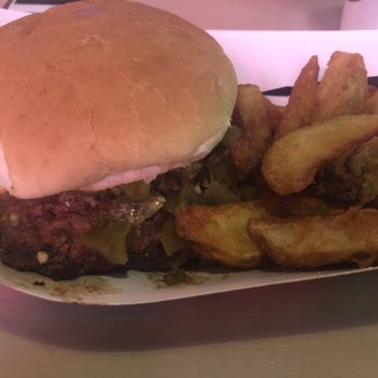 Sparkys BBQ and Espresso - #1 Hatch Green Chile Burger w/ Fries - Burgers Near Me - Hatch, New Mexico