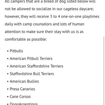 Camp Canine - Their "policy". Disgusting, uneducated swines. - Pet Groomers Near Me - Boca Raton, Florida