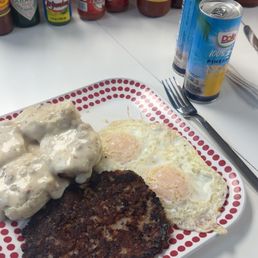 Biscuits and gravy w sausage. 5*