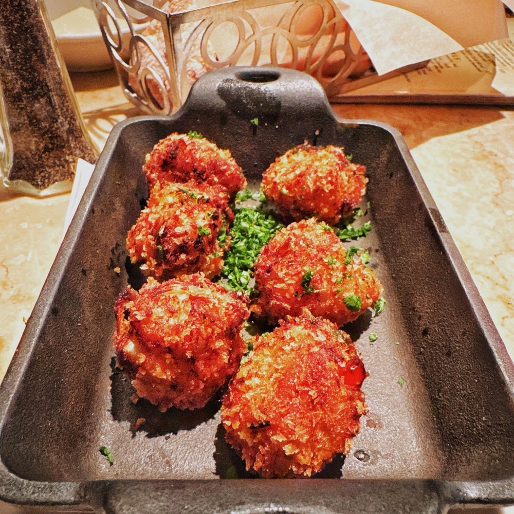 Crispy Crab Bites -- Bite-Sized Little Crab Cakes. Served with Mustard Sauce Crispy Crab Bites -- Bite-Sized Little Crab Cakes. Served with Mustard Sauce