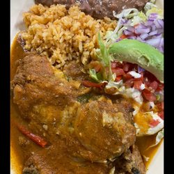 Las Cazuelas Restaurant - Chile relleno plate (cheese stuffed pepper)