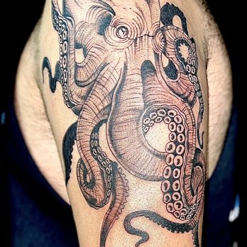 Inkfinity Tattoos - Octopus Tattoo. Stippling tattoo. - Tattoo Near Me - Boca Raton, Florida