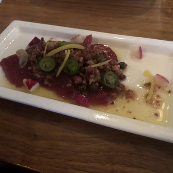 Nick & Toni's - Tuna crudo appetizer - Italian Near Me - East Hampton, New York Nick & Toni's - Tuna crudo appetizer - Italian Near Me - East Hampton, New York