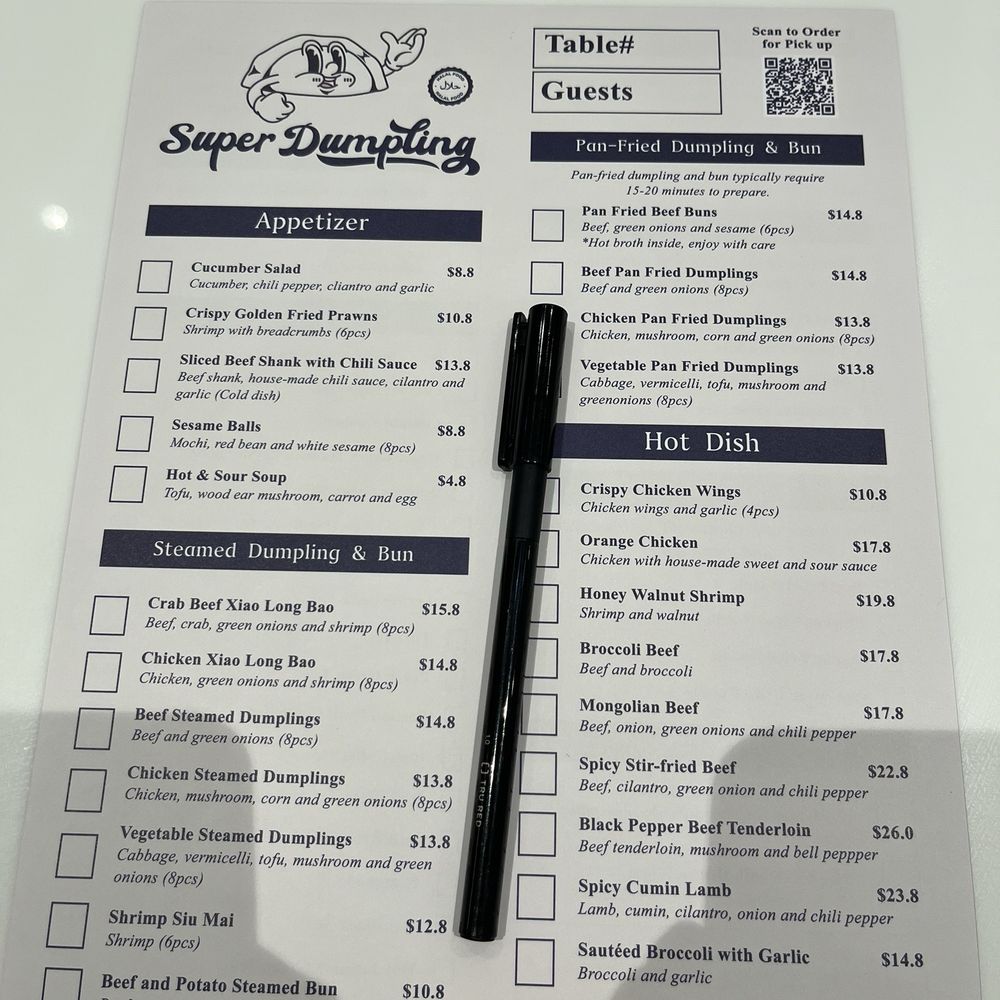 Super Dumpling - Menu - Noodles Near Me - Orange, California