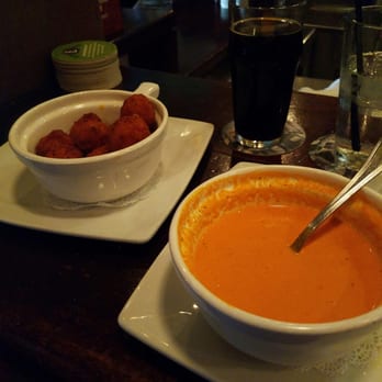 The Auld Dubliner - Tomato bisque and Mac and cheese deep fried....DO IT - Irish Near Me - Long Beach, California