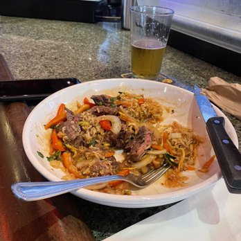 Blast 825 Brewery - Chef Juans Stir-Fry with........Fillet Mignon I was a little late on the picture hence the reason for the plate half empty. - Brewpubs Near Me - Orcutt, California