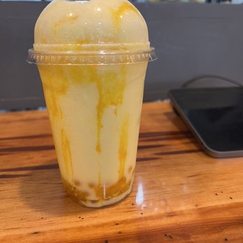Bottega - Shaken mango milk tea with peach boba - Herbs & Spices Near Me - Mullins, South Carolina