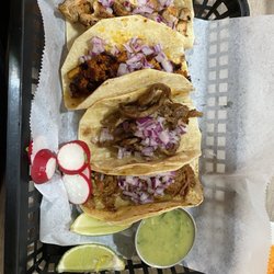 Brothers Tacos - Chicken, Steak, Barbacoa and Chorizo tacos.