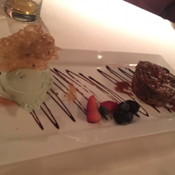 Parkway Grill - Chocolate bread pudding with pistachio ice cream- yummm!! - New American Near Me - Pasadena, California