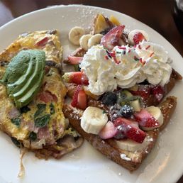 Got the combo ( omelet with the house French toast) it was so good. They continue to expand their menu offerings which I love.