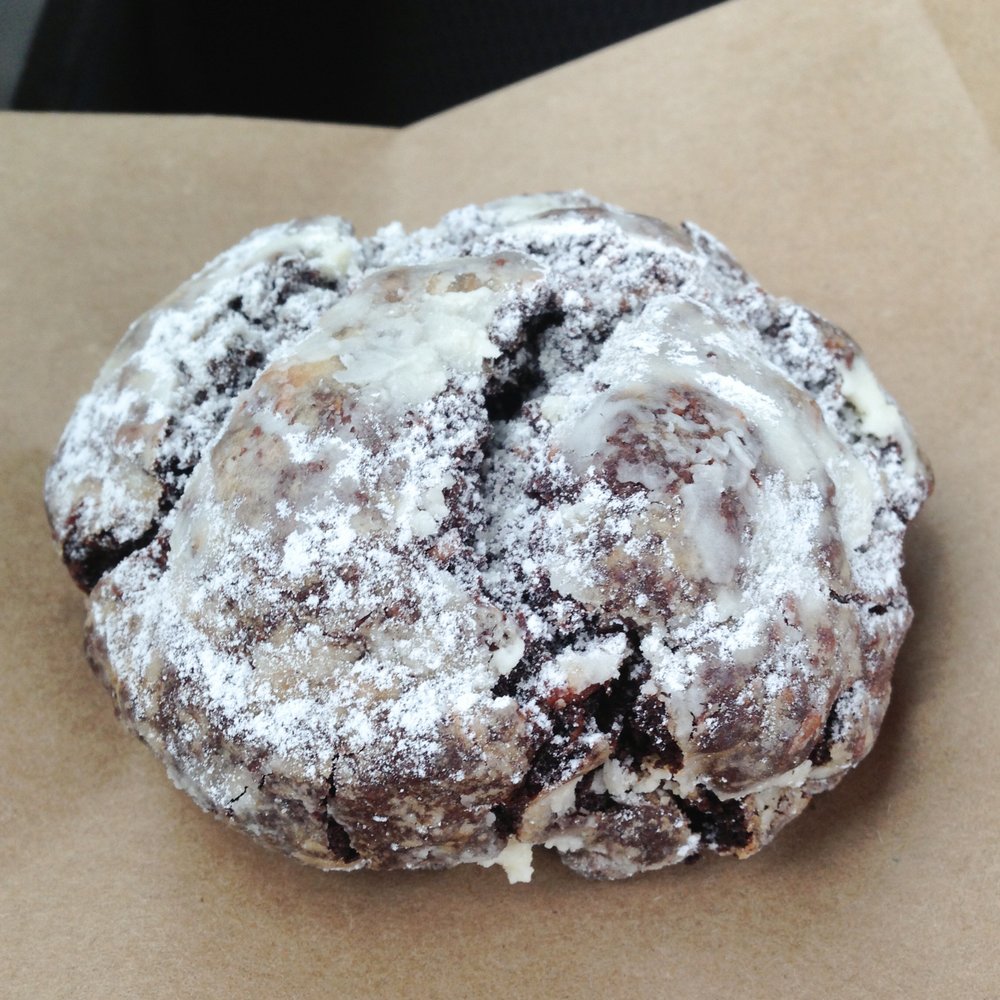 A chocolate coconut cookie to go. Yum! A chocolate coconut cookie to go. Yum!