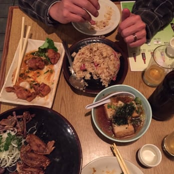 Furaibo - Clockwise: kimchee fried rice, agedashi tofu, tebasaki extra spice and tori pirikara! - Japanese Near Me - Gardena, California Furaibo - Clockwise: kimchee fried rice, agedashi tofu, tebasaki extra spice and tori pirikara! - Japanese Near Me - Gardena, California