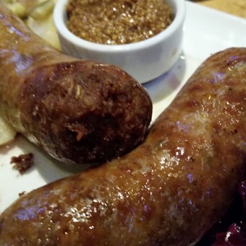 Peter B's - House made pork sausages with stout mustard - Breweries Near Me - Monterey, California Peter B's - House made pork sausages with stout mustard - Breweries Near Me - Monterey, California