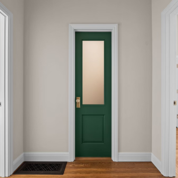 M&R Home Remodeling - a green door and a fireplace - General Contractors Near Me