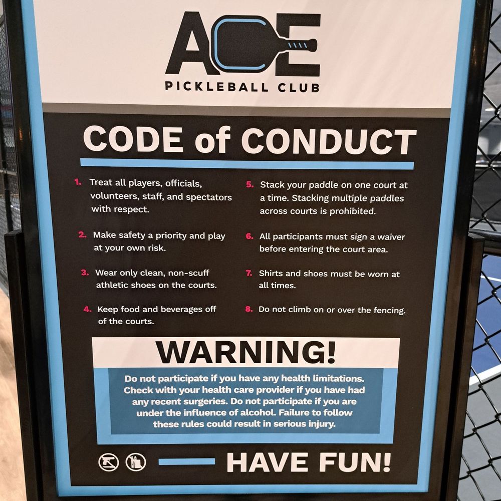 Ace Pickleball Club - Code of Conduct - Pickleball Near Me - Folsom, California Ace Pickleball Club - Code of Conduct - Pickleball Near Me - Folsom, California