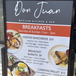 Don Juan Mexican Kitchen & Bar - Breakfast menu