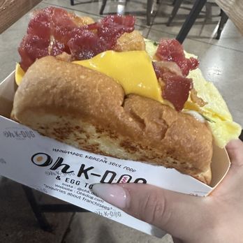Oh K Dog - Bacon and cheese egg toast - Hot Dogs Near Me - Austin, Texas