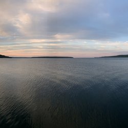 City of Munising - Panorama (badly taken) of Munising bay
