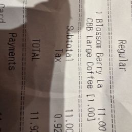 Receipt with higher price than the menu
