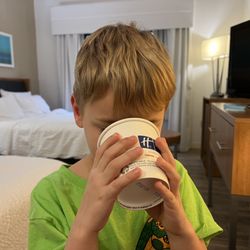 Holiday Inn Express Pittsburgh-North - I let him take a sip of the hotel room coffee. He was not impressed, but I thought it was OK.